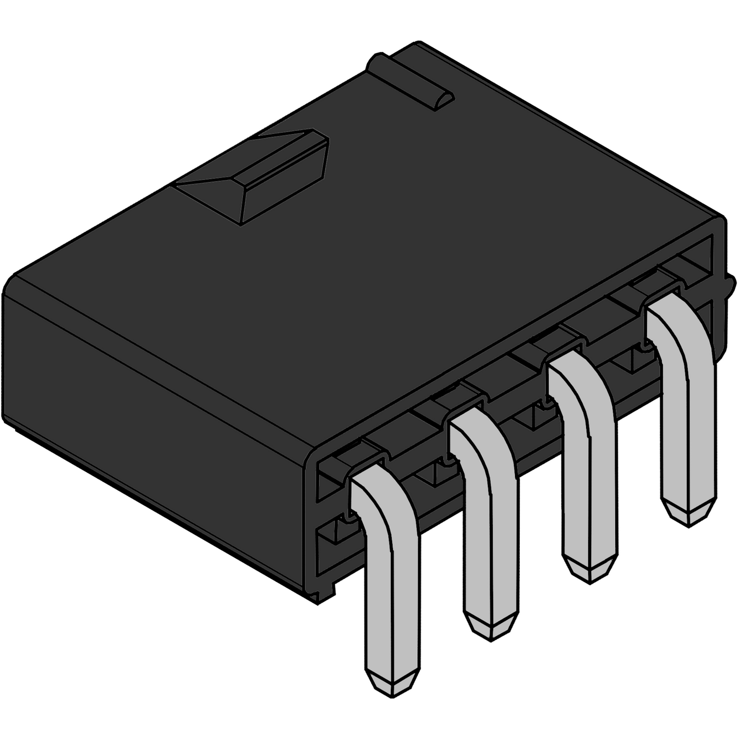 5569 Angled PCB Socket 4-pin Black
