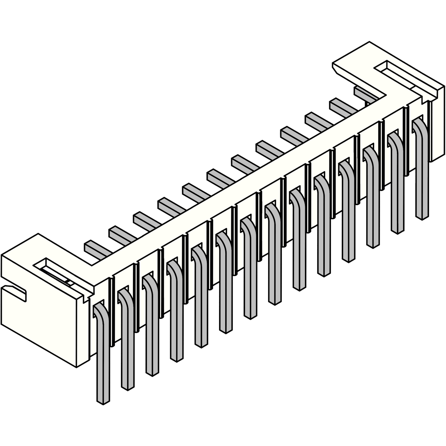 PH Angled PCB Socket 14-pin