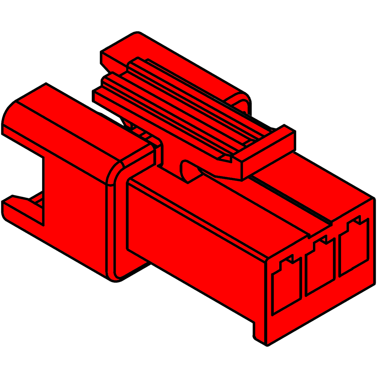 SM Wire Socket Housing 3-pin Red