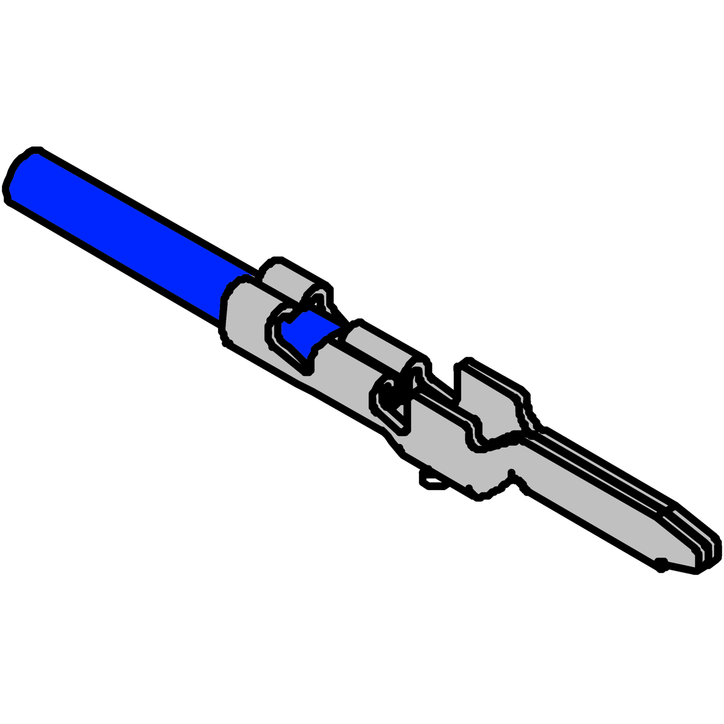 1.25 Crimped Wire 200mm (Wire Socket Crimp, Stripped & Tinned)