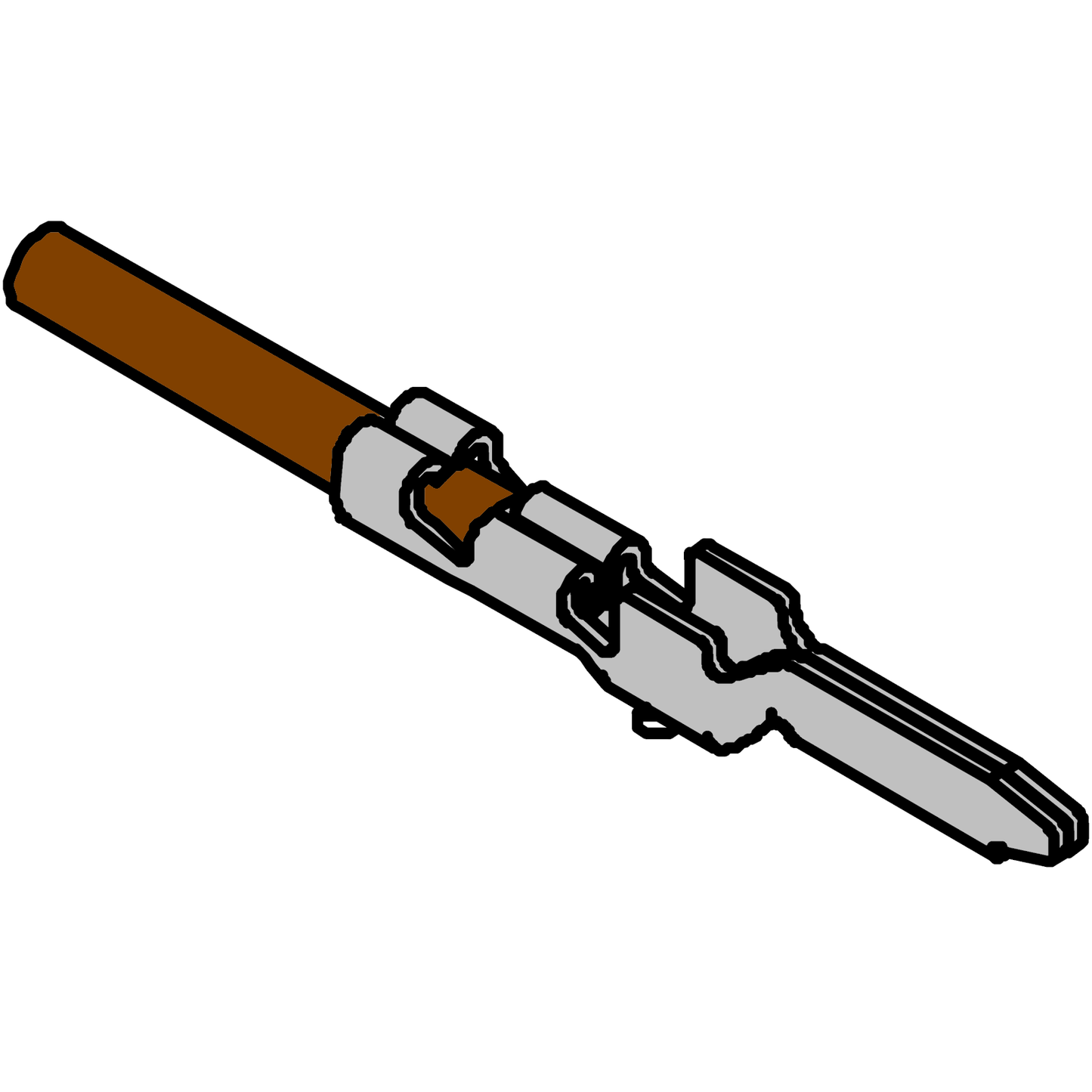 1.25 Crimped Wire 200mm (Wire Socket Crimp, Stripped & Tinned)