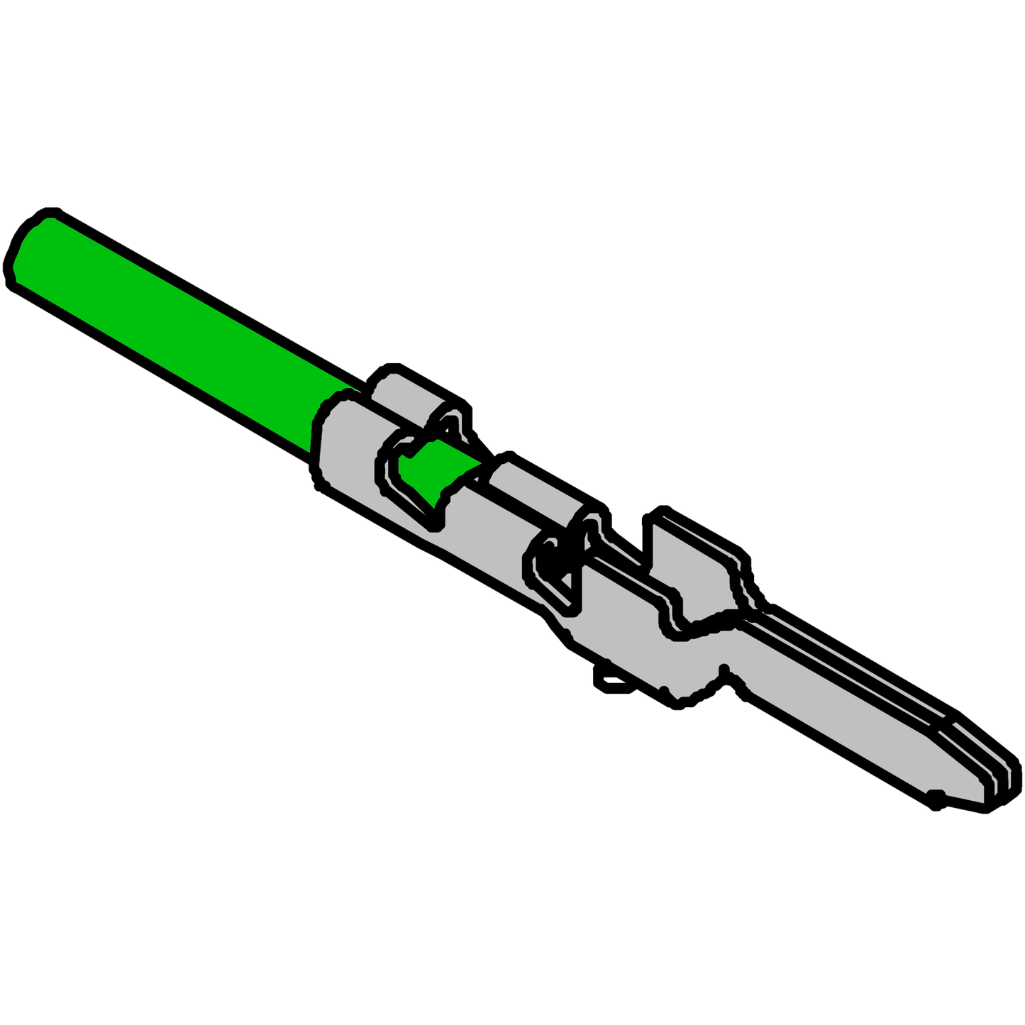 1.25 Crimped Wire 200mm (Wire Socket Crimp, Stripped & Tinned)