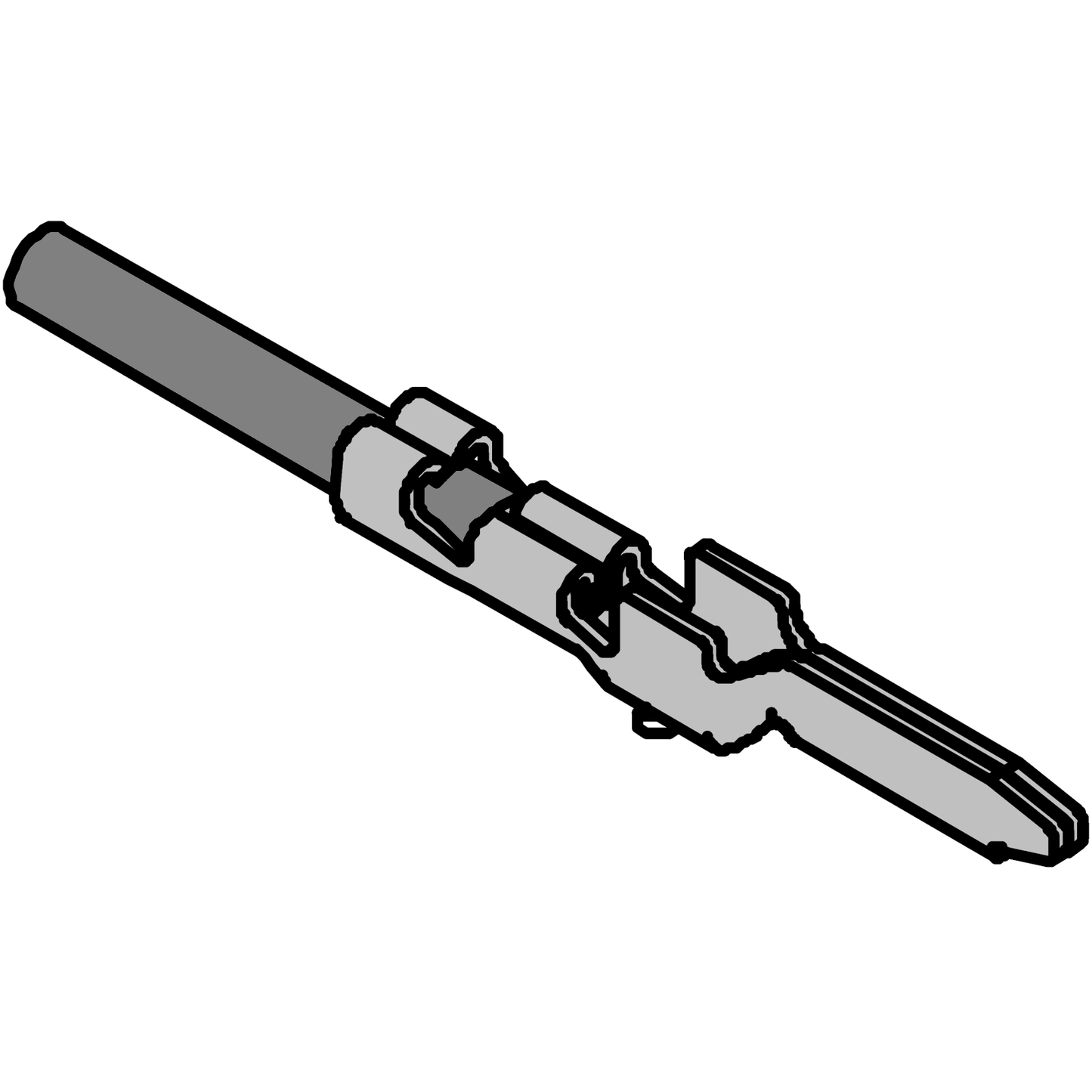 1.25 Crimped Wire 200mm (Wire Socket Crimp, Stripped & Tinned)