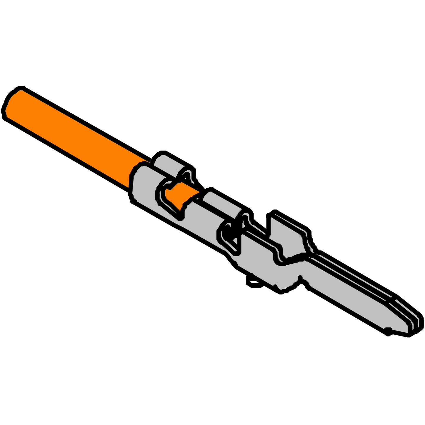 1.25 Crimped Wire 200mm (Wire Socket Crimp, Stripped & Tinned)