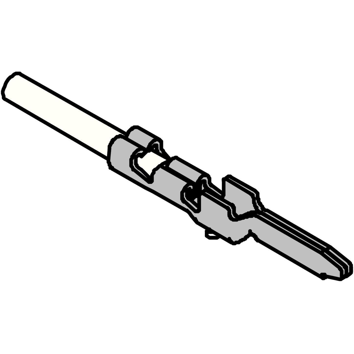 1.25 Crimped Wire 200mm (Wire Socket Crimp, Stripped & Tinned)