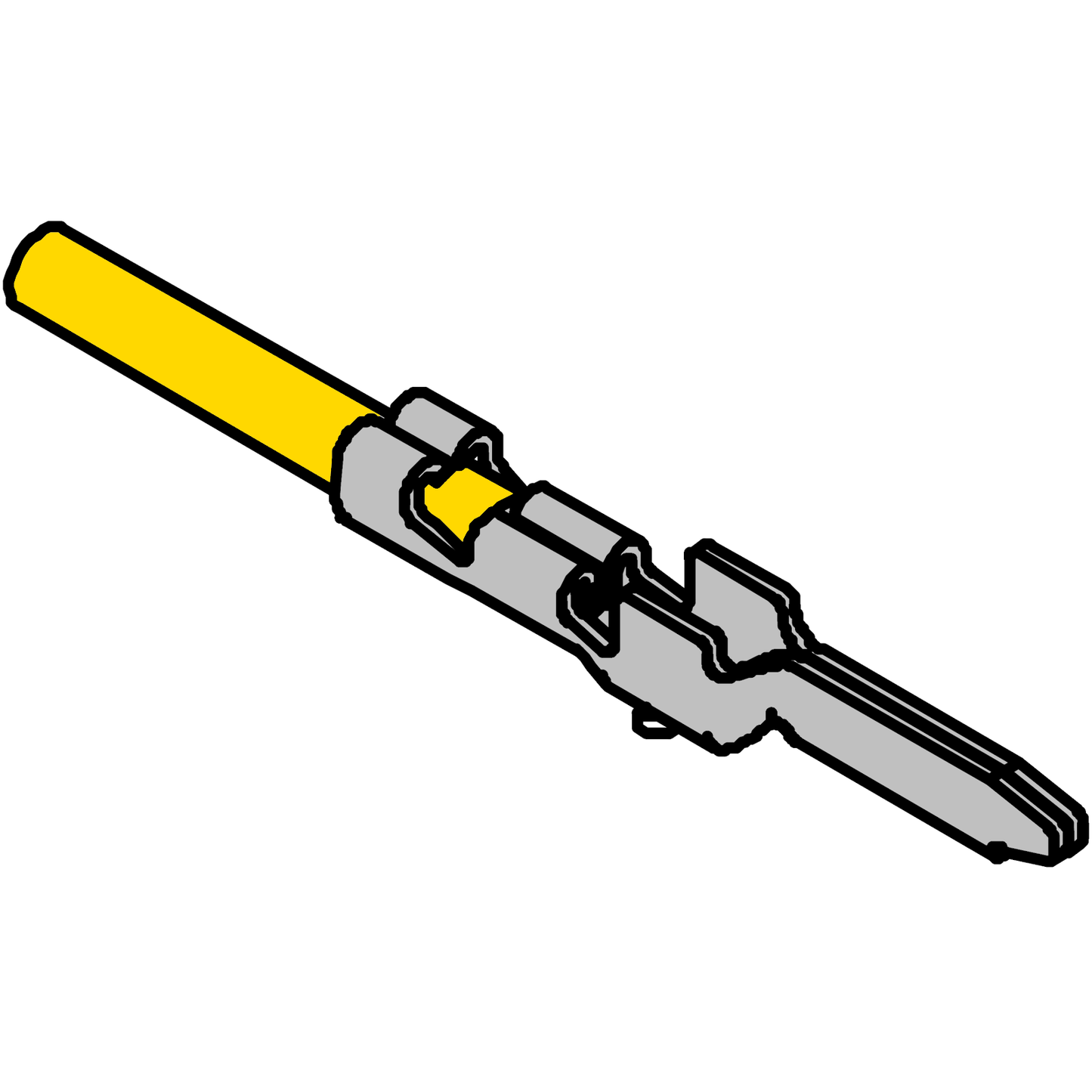 1.25 Crimped Wire 200mm (Wire Socket Crimp, Stripped & Tinned)