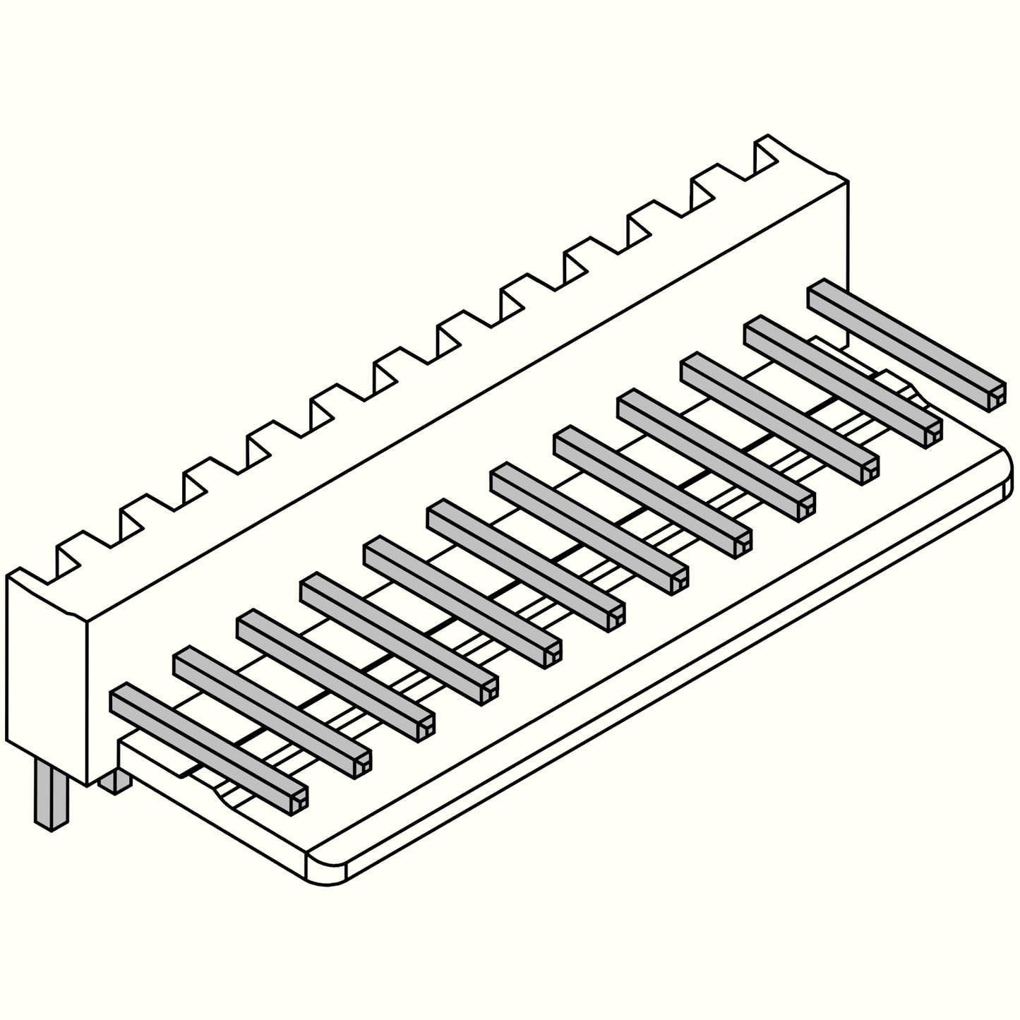 2510 Angled PCB Socket 12-pin