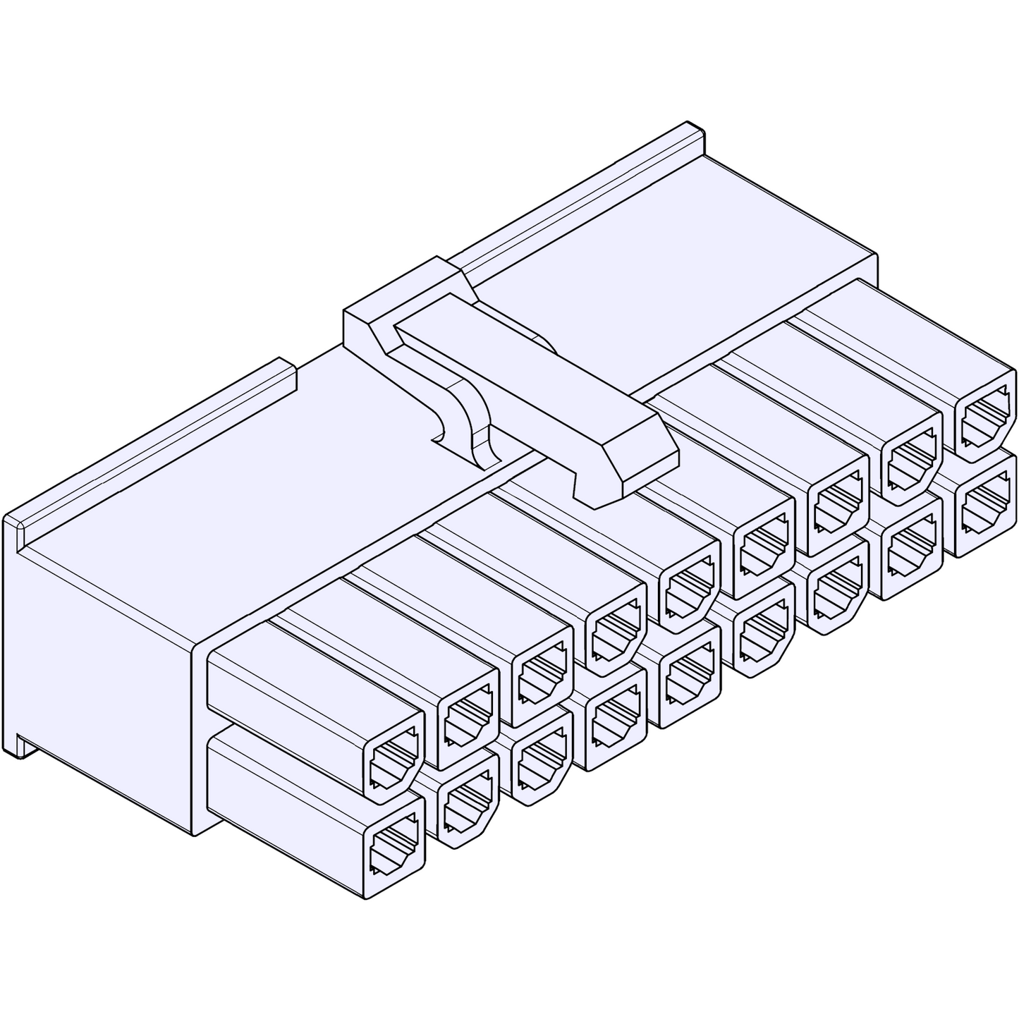 5557 Double Row Plug Housing 18-pin Translucent