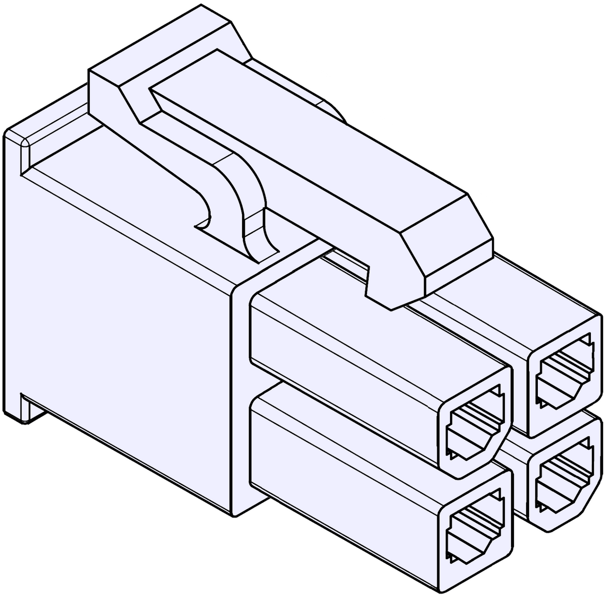 5557 Double Row Plug Housing 4-pin Translucent – Komodo Electronics