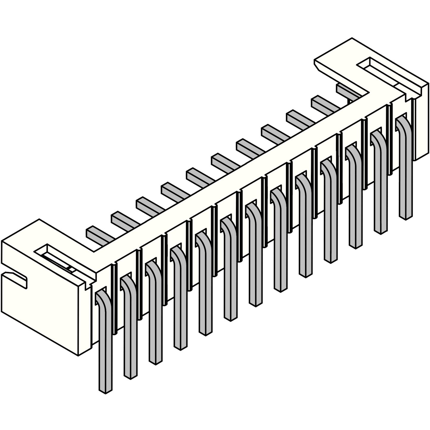PH Angled PCB Socket 13-pin