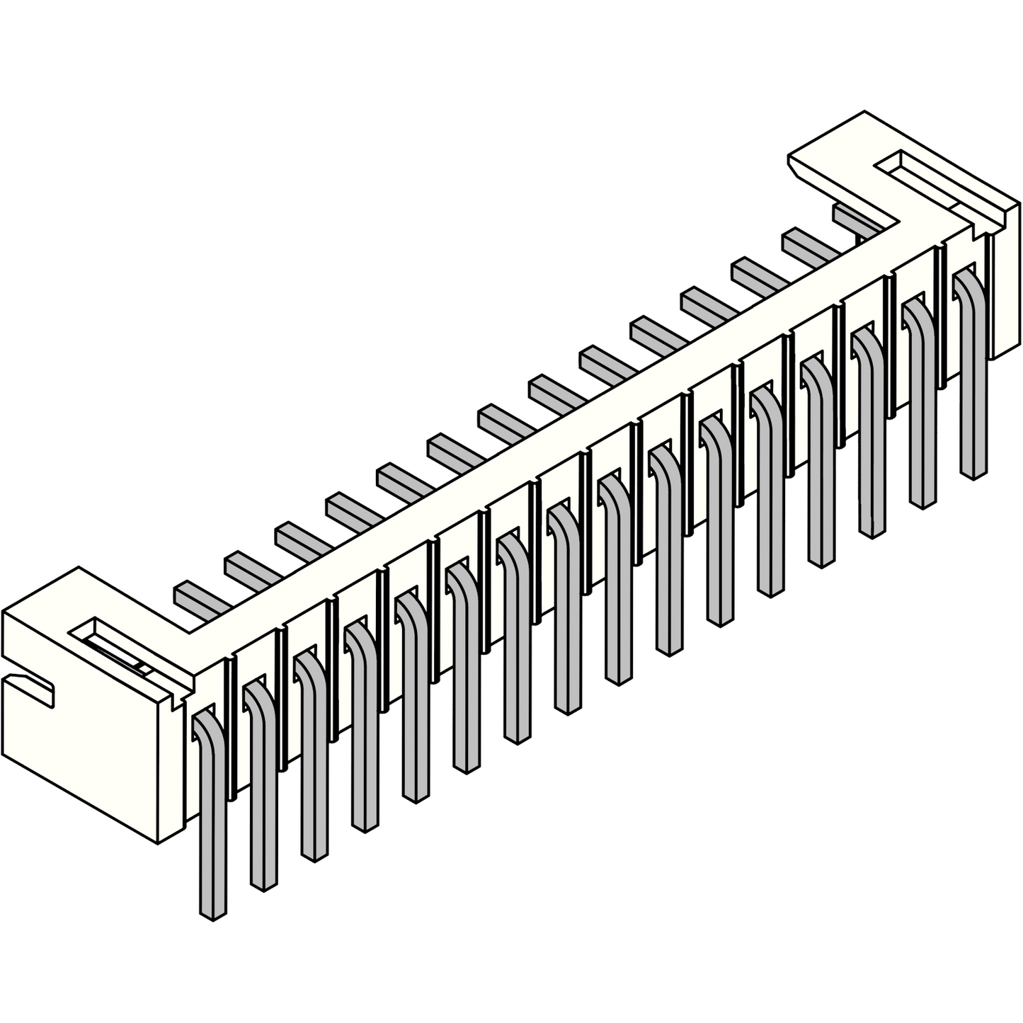 PH Angled PCB Socket 16-pin