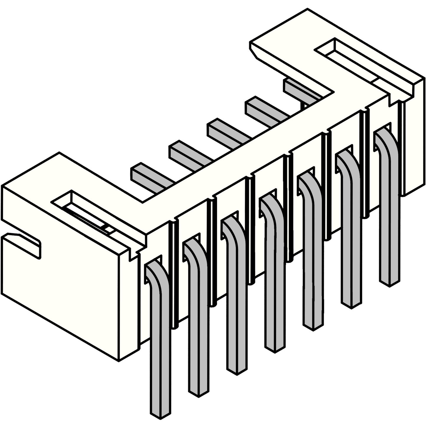 PH Angled PCB Socket 7-pin