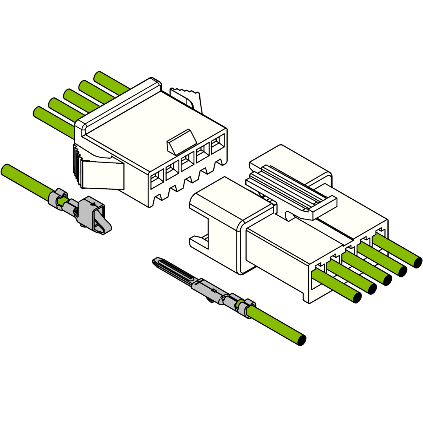 SM White Wire-to-Wire Connectors