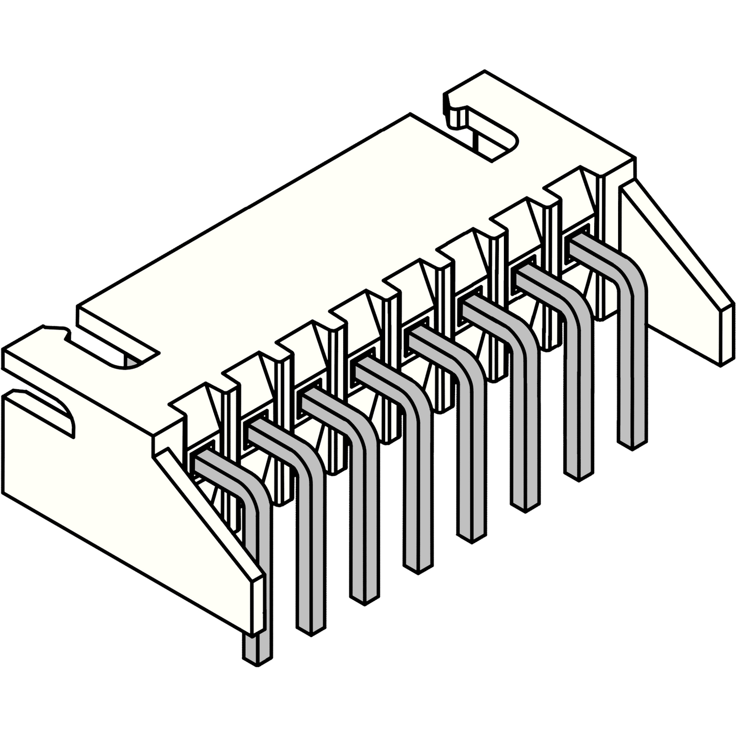 XH Angled Supported PCB Socket 8-pin